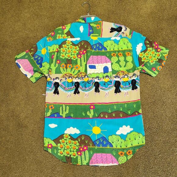 Jams World 30th Anniversary Mens Shirt VTG 1990s Mexico Dancers RARE Size S USA